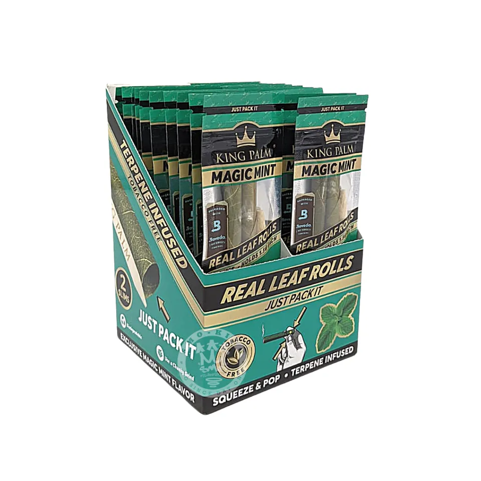 King Palm Mini Magic Mint blunt feuille palmier menthe 2 pré-roulés