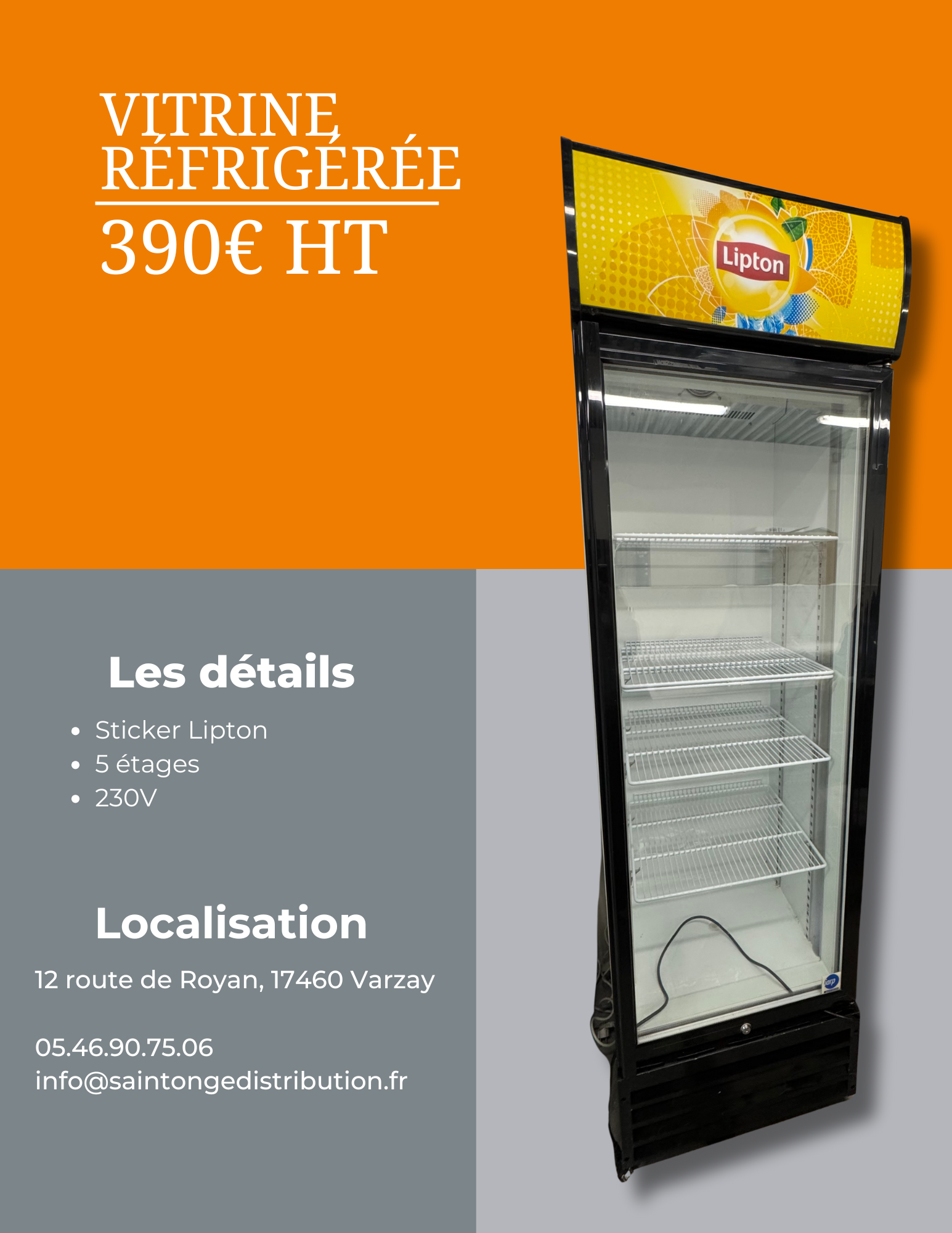 Saintonge Matériel armoire à boisson Lipton vitrine