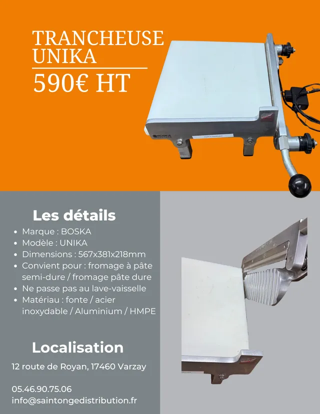 Unika Crème trancheuse fromage pro reconditionnée