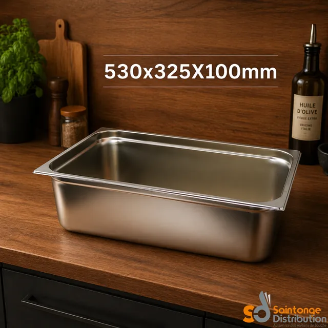 Bac Gastro GN1/1 Inox 530x325x100 mm 13,5 Litres