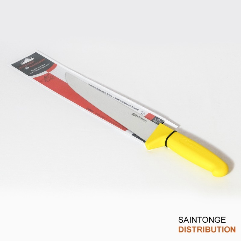 Fischer Bargoin Couteau de Boucher 25 cm manche jaune