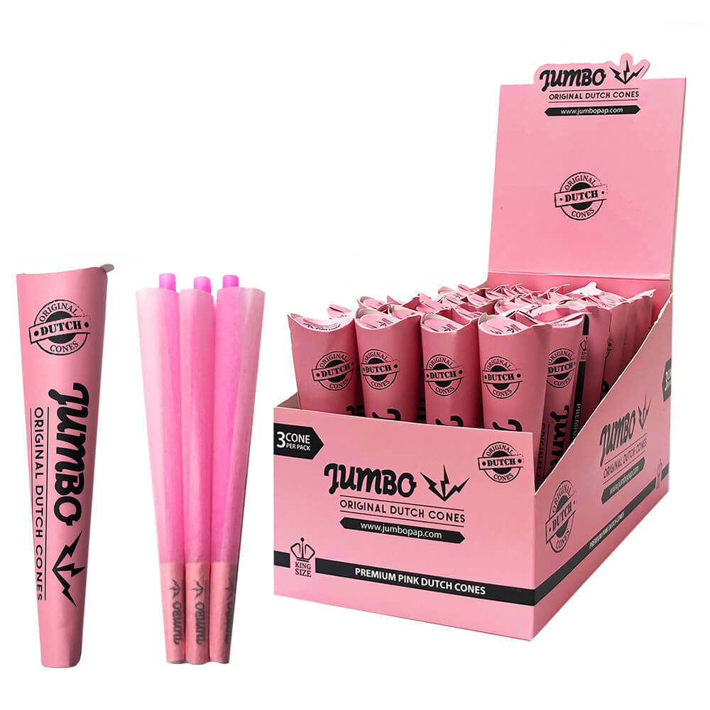 JUMBO DUTCH Cônes pré-roulés roses King Size 109 mm x3