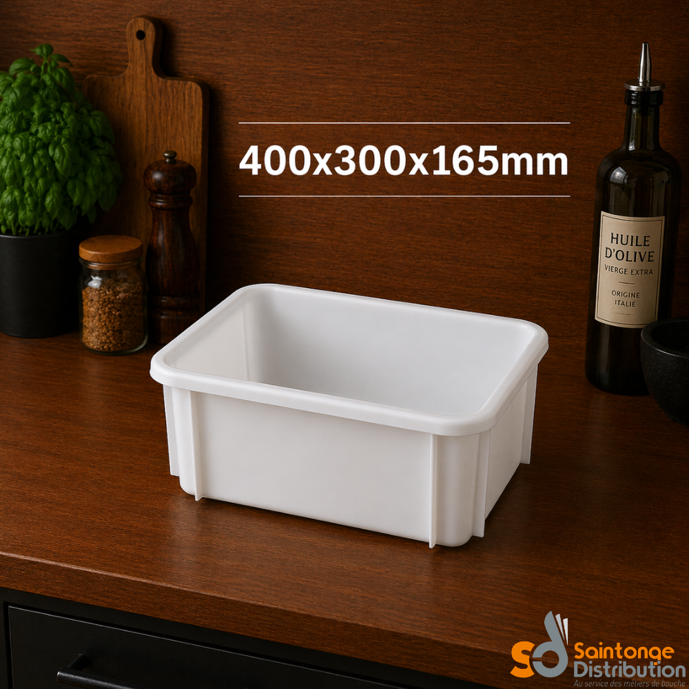 Gilac Bac rectangulaire 12L bac alimentaire blanc 12 L
