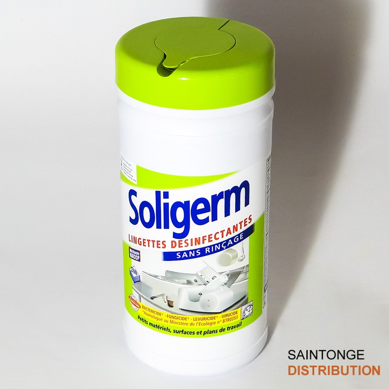 Saintonge Hygiène Soligerm Lingettes Désinfectantes boîte 200