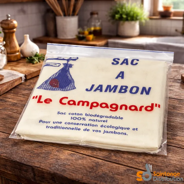 Saintonge Distribution Housse à jambon coton 59x68cm cordon