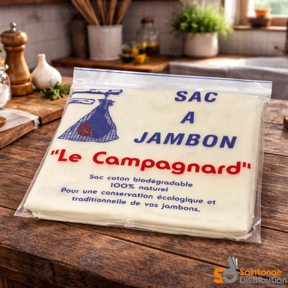 Saintonge Distribution Housse à jambon coton 59x68cm cordon