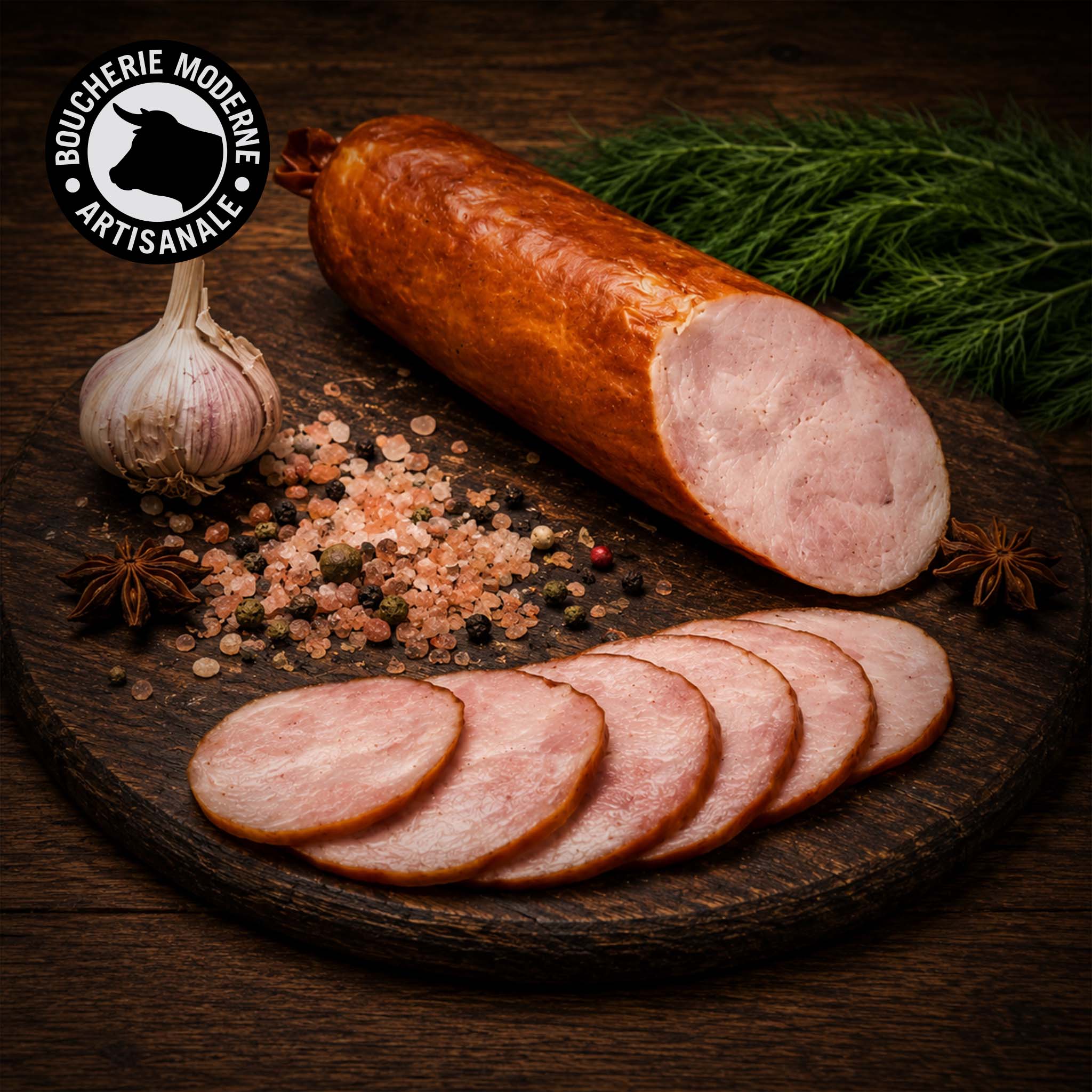 Boucherie Moderne CHARCUT’ saucisson ail fumé tranché 200g