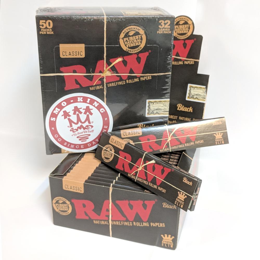 RAW Black King Size Slim feuilles à rouler 32