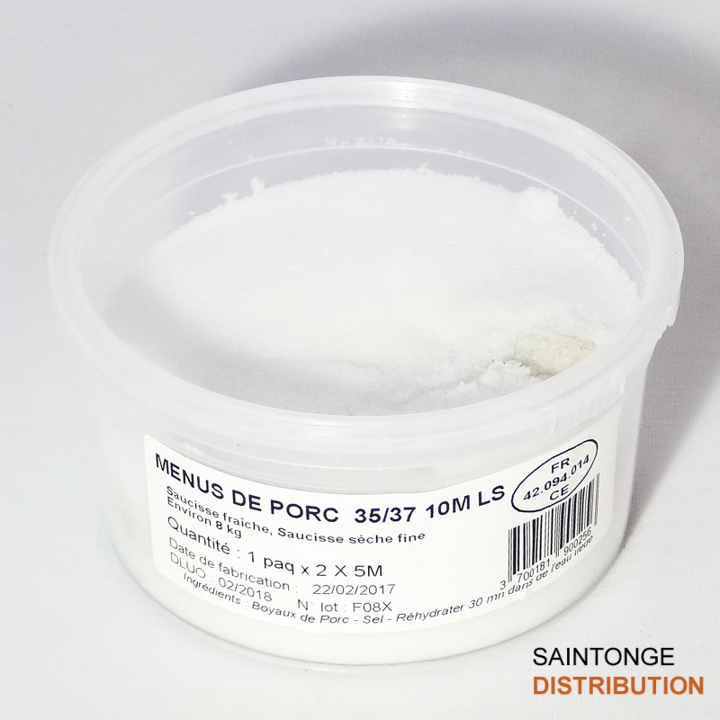 Saintonge Distribution Boyaux menus de porc 35/38 paquet 10m