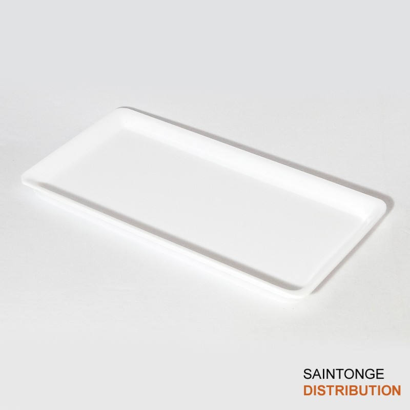 Saintonge Plat glacière blanc 30x16x1,7cm PMMA vitrine froide