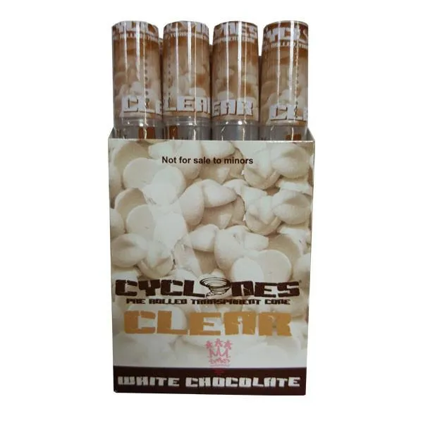 Cyclones Clear cônes transparents chocolat blanc 110mm x1