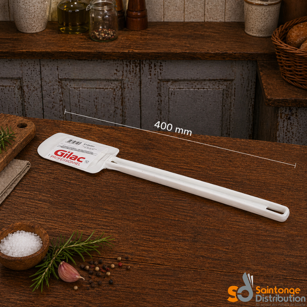 Gilac Spatule blanche 110°C 40cm silicone souple