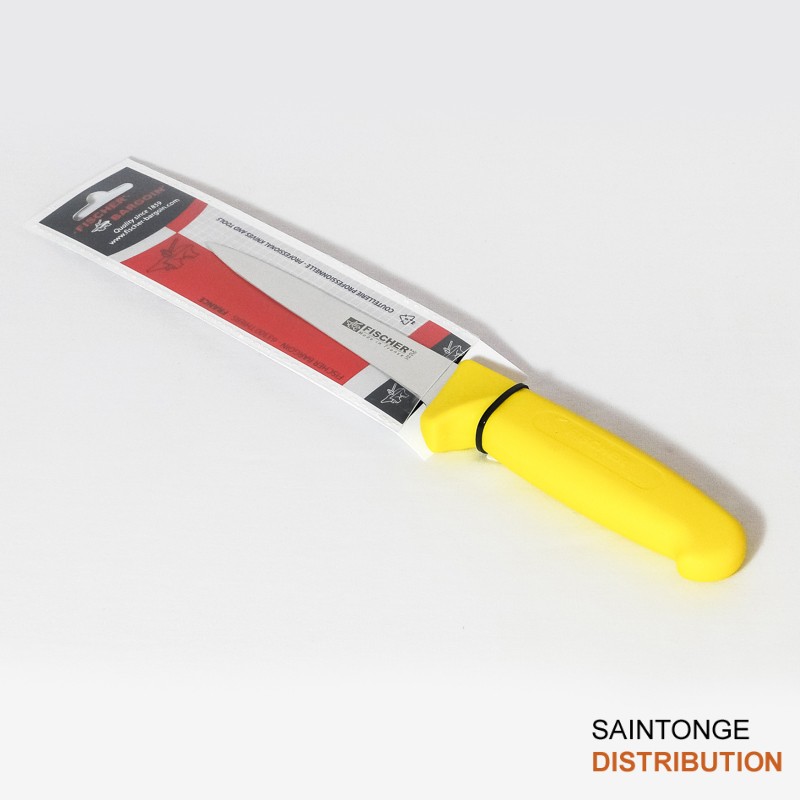 Fischer Couteau Désosser Lame Usée 14cm Manche Jaune