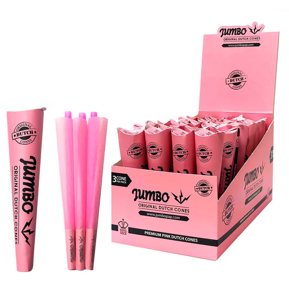 JUMBO DUTCH Cônes pré-roulés roses King Size 109 mm x3