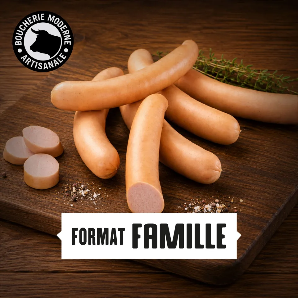 Boucherie Moderne Charcut Saucisses Francfort charcuterie 10 pièces fumée