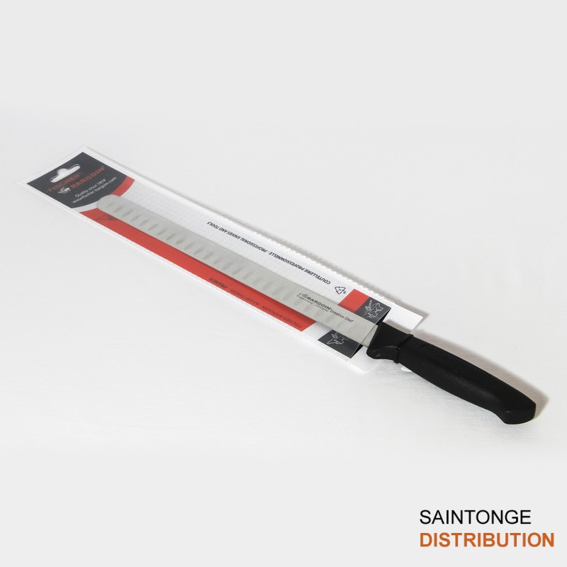 Fischer Couteau jambon saumon alvéolé 28cm noir inox