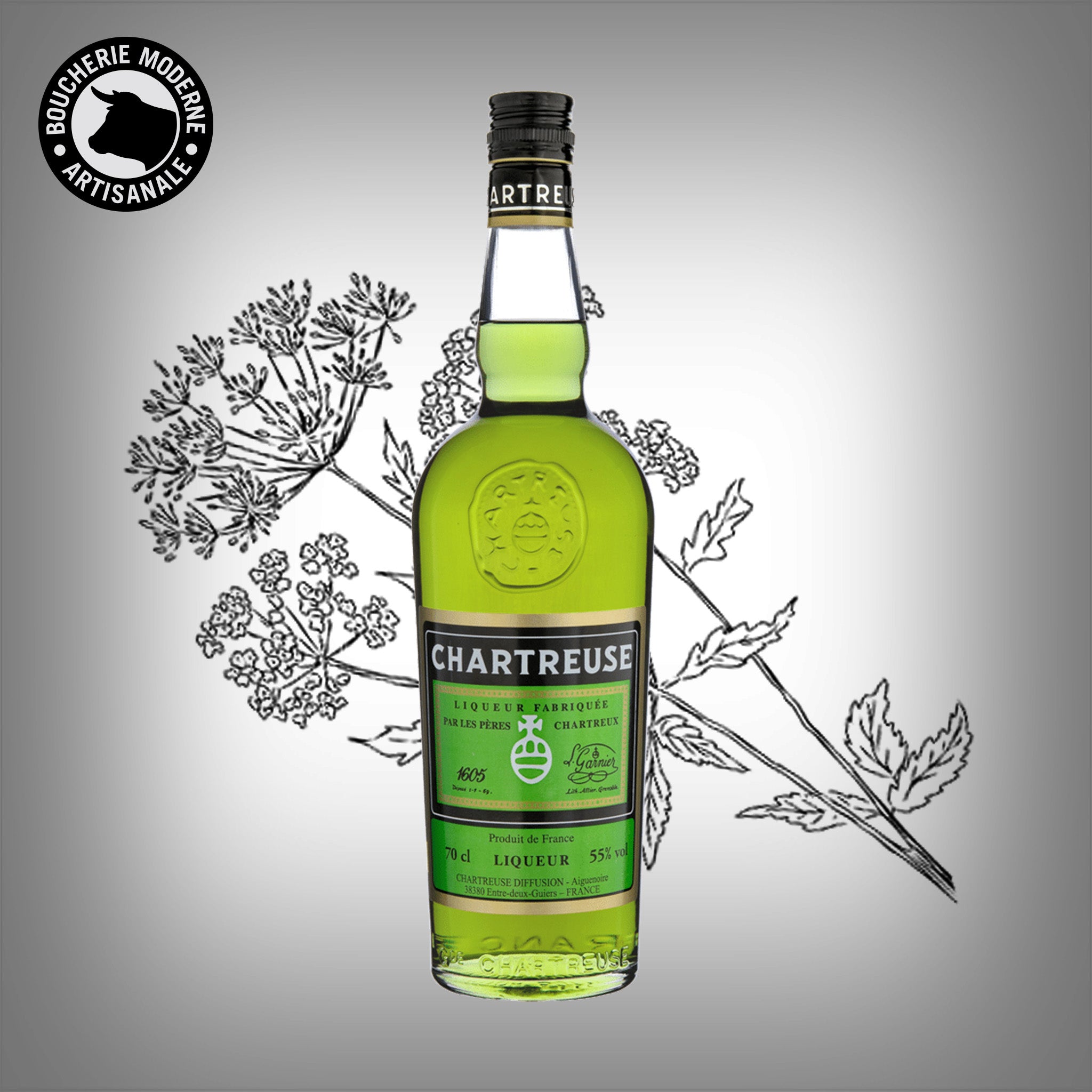 Boucherie Moderne APÉRITIFS Chartreuse verte liqueur 70cl 55%