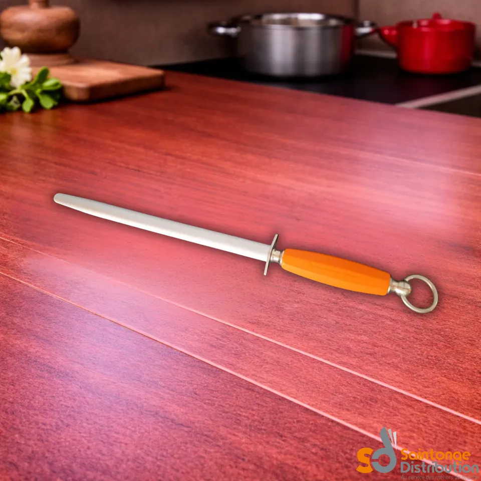 Fusil ovale 30 cm aiguisage manche orange pro