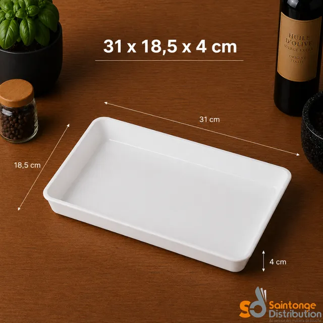 Saintonge Distribution Plat Ravier Blanc 31x18,5x4 cm PMMA