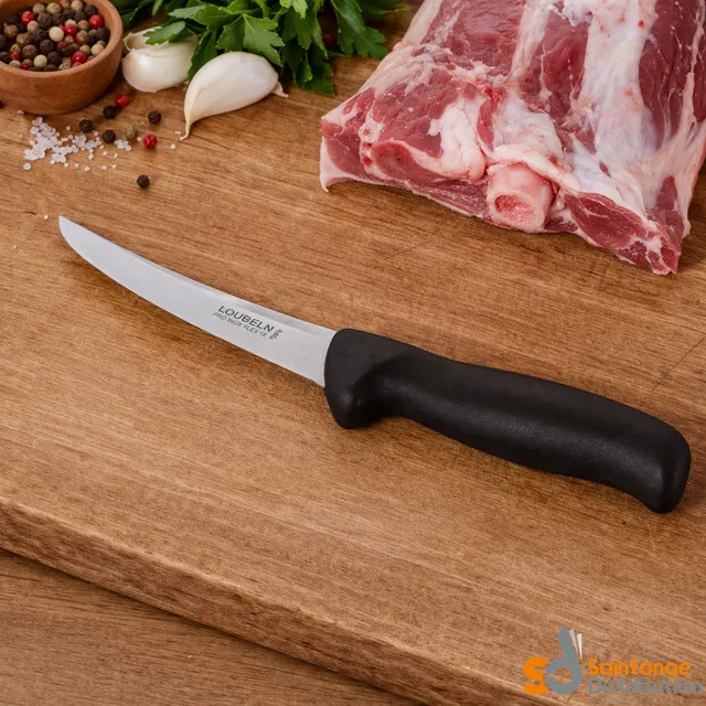 Loubeln couteau à désosser courbé 15 cm noir