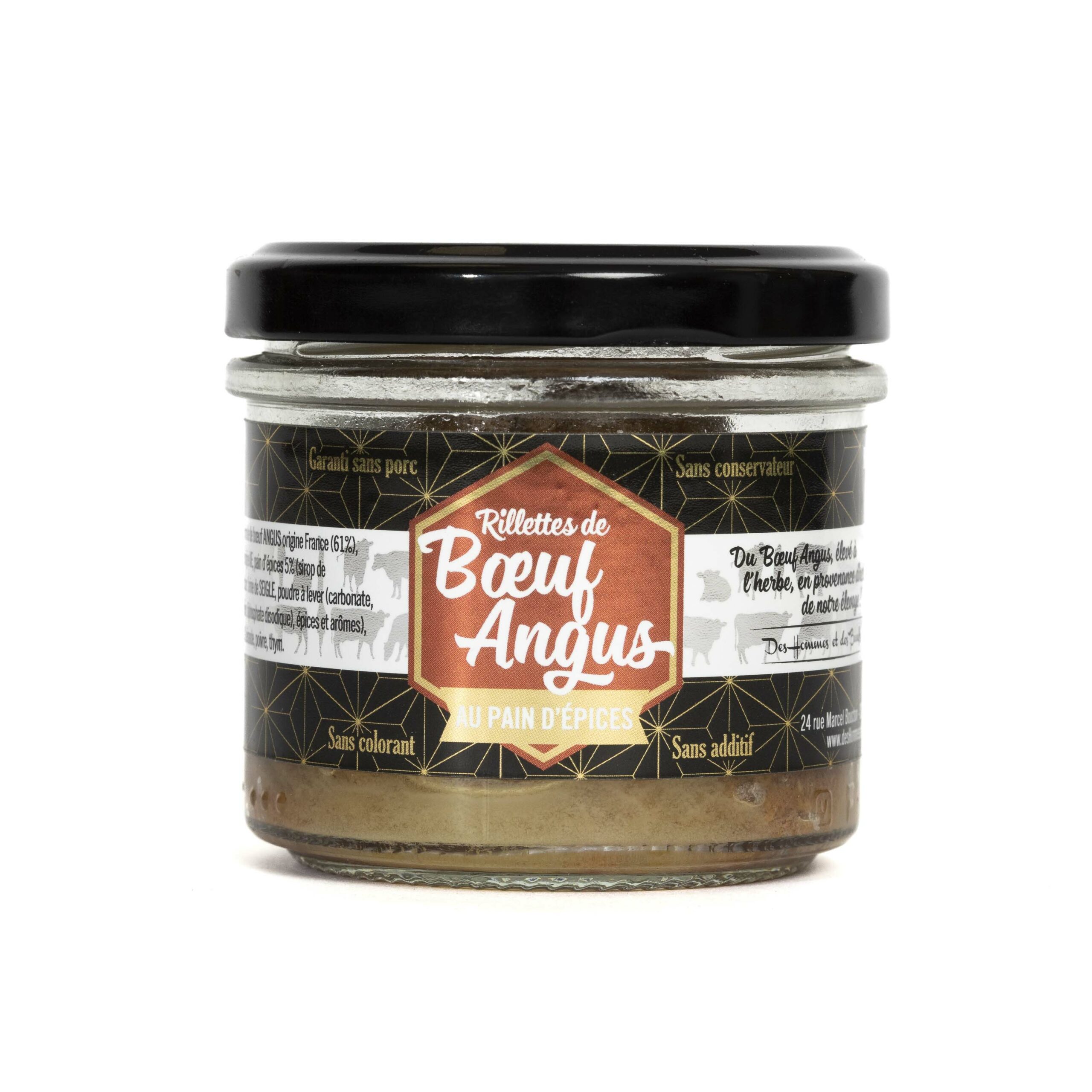 Des Hommes et des Bœufs Rillettes bœuf Angus pain d’épices 90 g