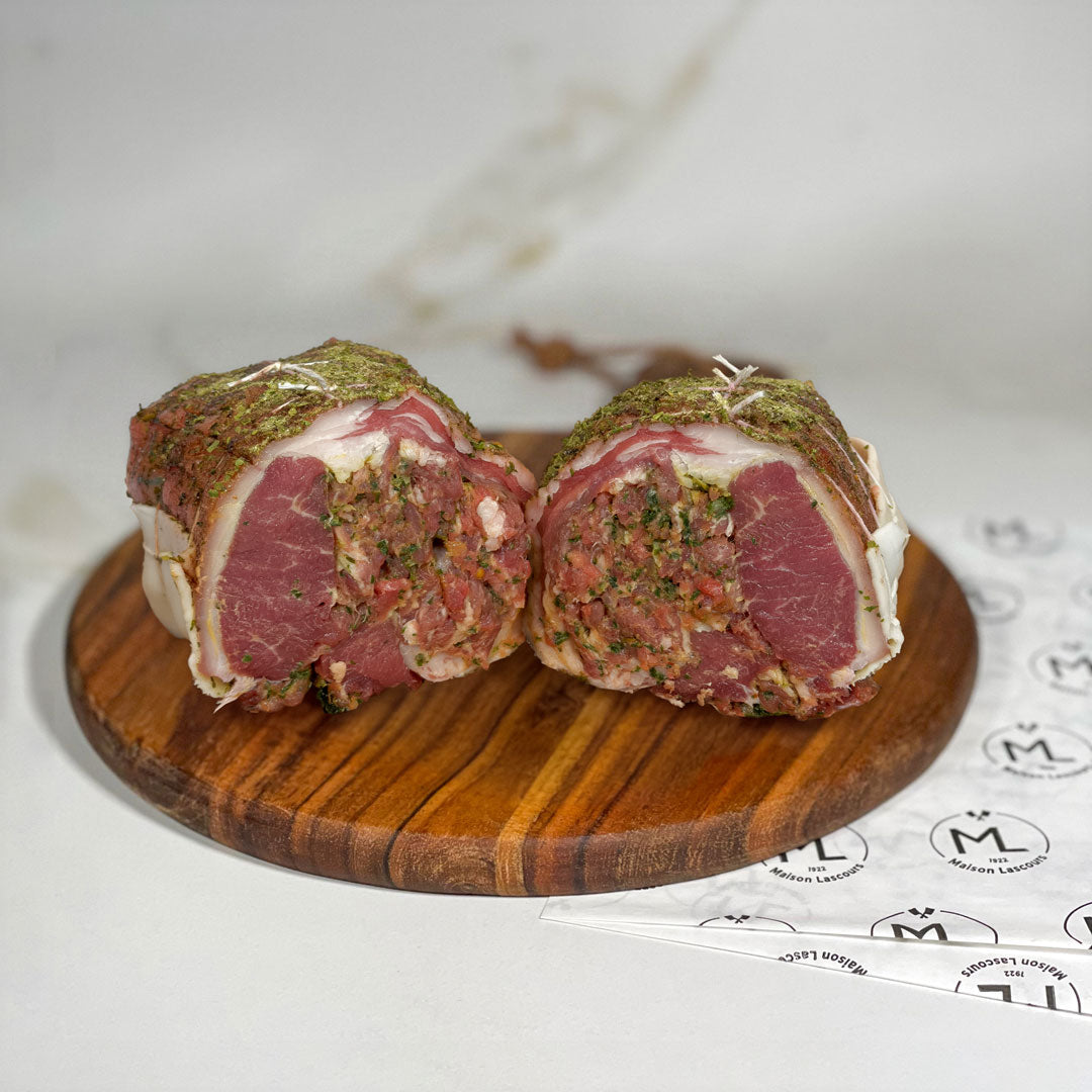 Maison Lascours Agneau rôti 1kg prés-salés ail des ours