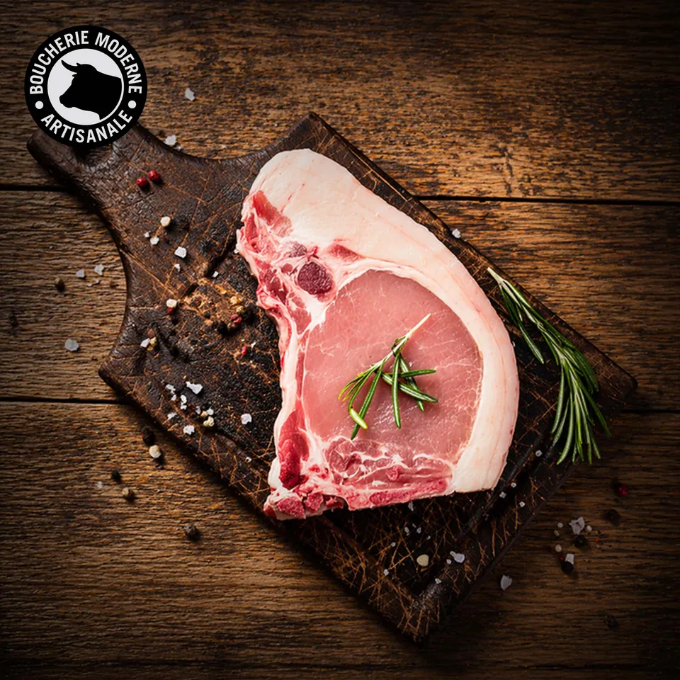 Boucherie Moderne Porc Côte Noir de Bigorre 250 g persillée