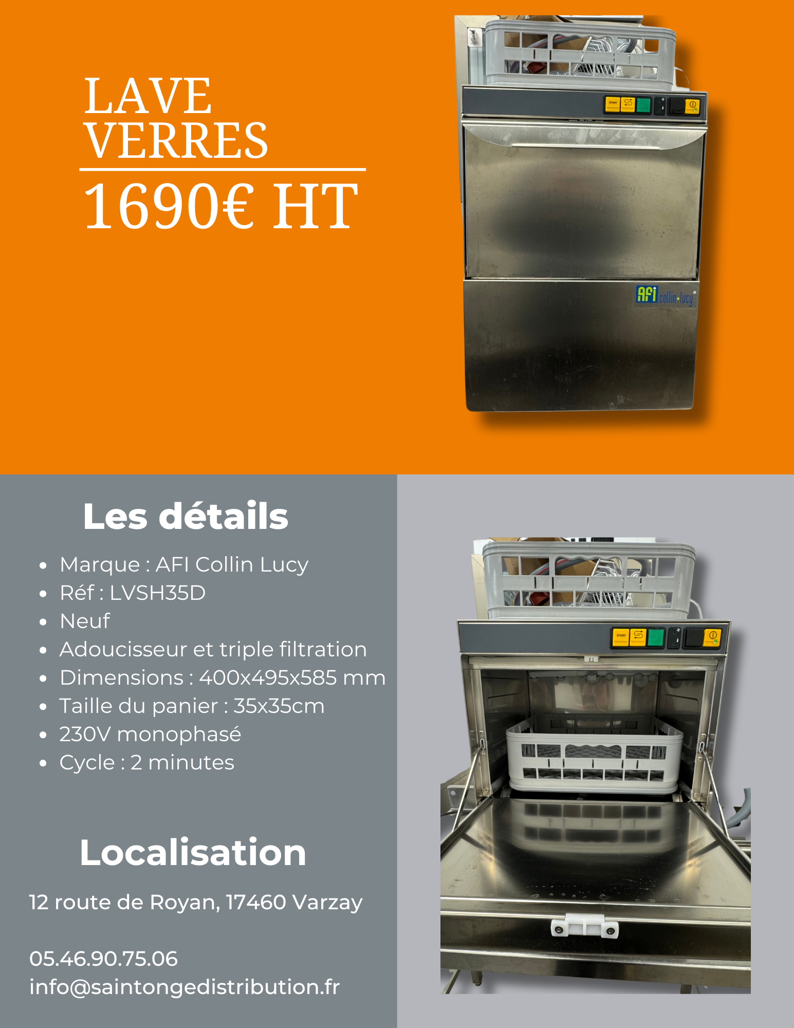Saintonge Lave-Verres LVSH35D 35cm pro 230V