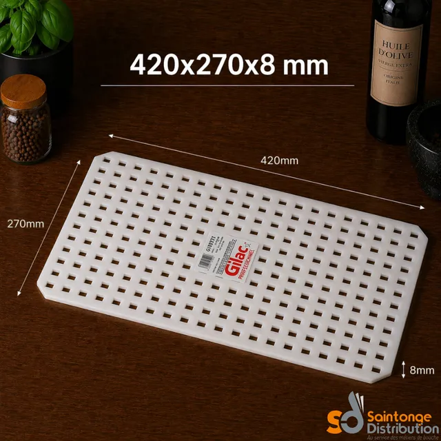 Gilac Grille pour bac 8L blanc 420x270 mm PEHD