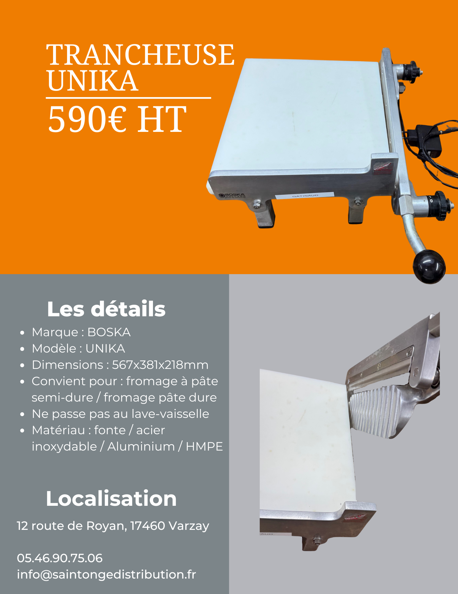 Unika Crème trancheuse fromage pro reconditionnée