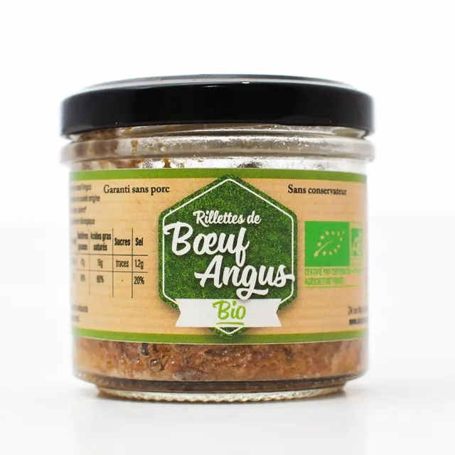 Des Hommes et des Bœufs Rillettes Rillettes bœuf Angus bio 90 g