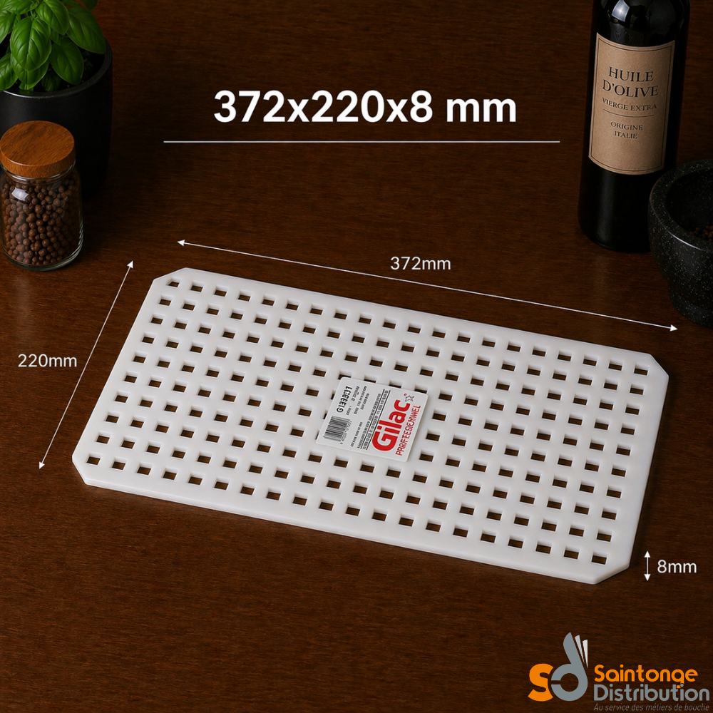 Gilac grille bac rectangulaire 5l blanc PEHD égouttage