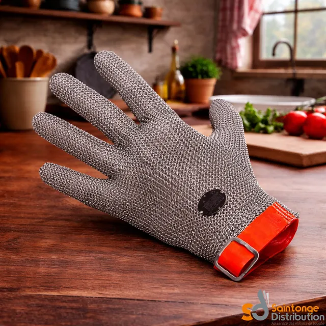 Gant cotte de mailles inox anti-coupure ambidextre boucher