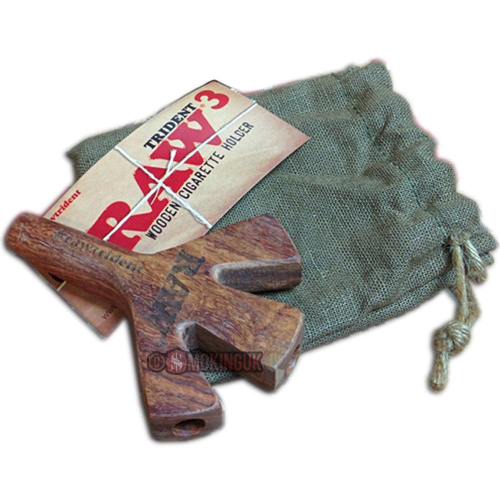 RAW Trident Porte Joint Bois Triple + Pochette Chanvre