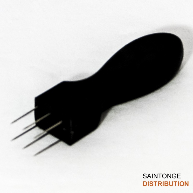 Saintonge Pique-Saucisse Noir 6 Pointes inox boucherie