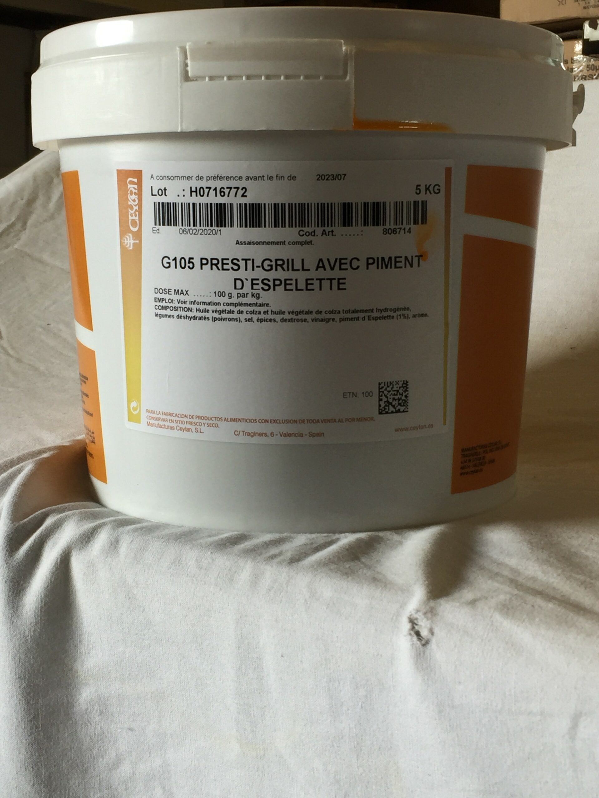 Presti'Grill Piment d'Espelette marinade 5 kg relevée