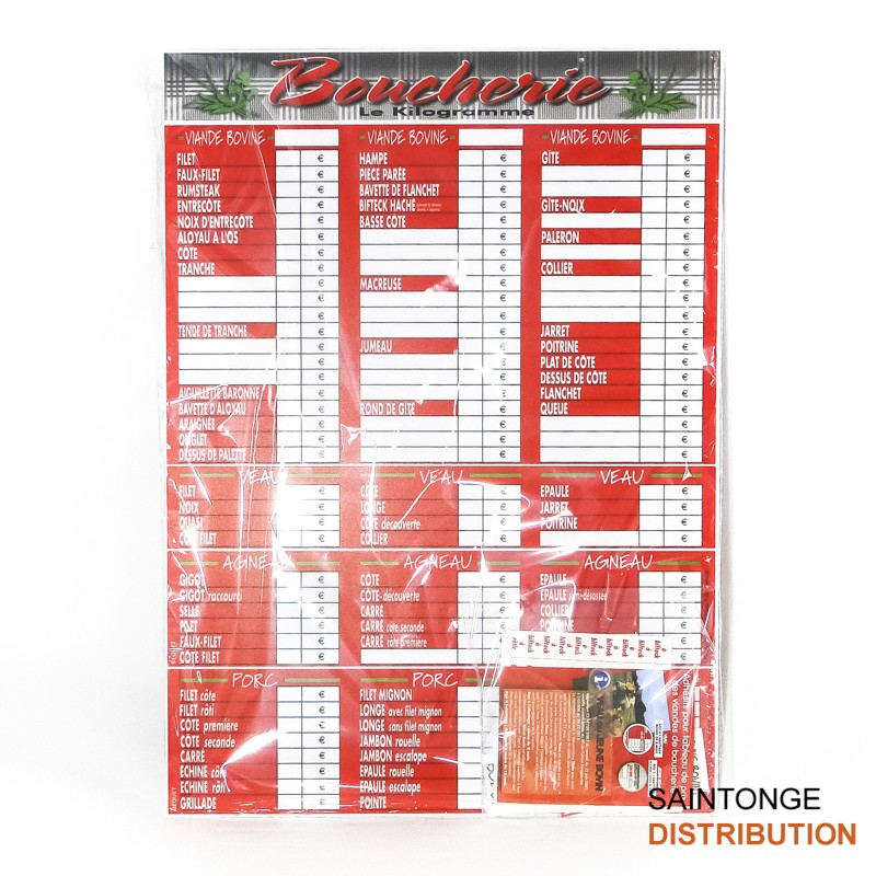Saintonge Panneau Boucherie VBVAP affichage 40x55 / 72x96 cm