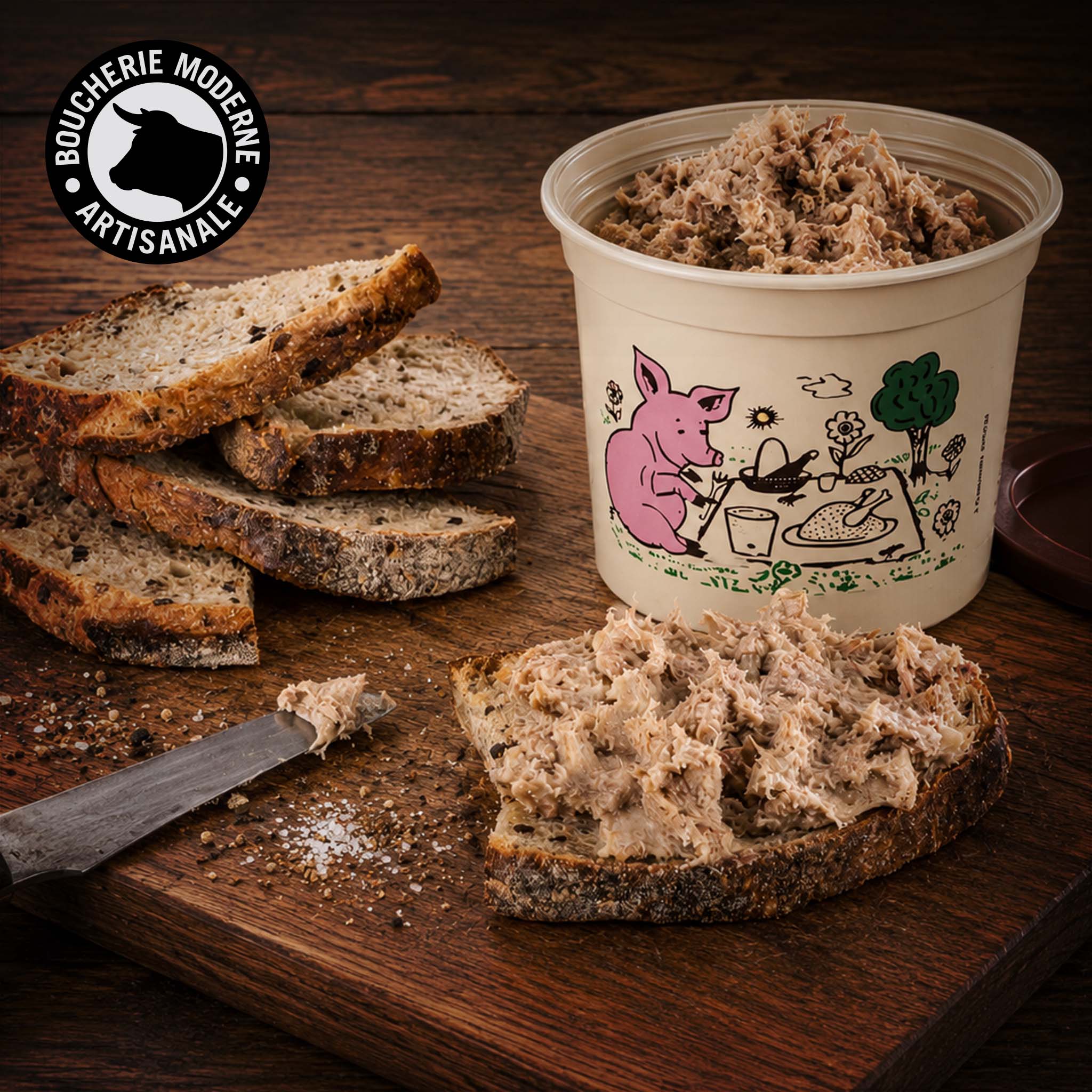 Boucherie Moderne Charcut’ Rillettes de porc rillettes 230g porc français