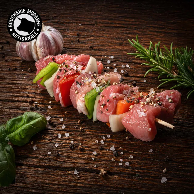 Boucherie Moderne PORC Brochette de porc viande 1 pièce échine