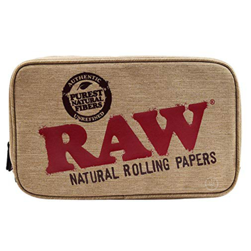 Smo King x RAW Pochette anti-odeur beige Weekender + feuilles