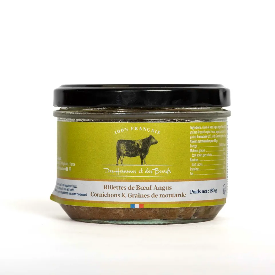 Des Hommes et des Bœufs Rillettes bœuf Angus cornichons 180 g