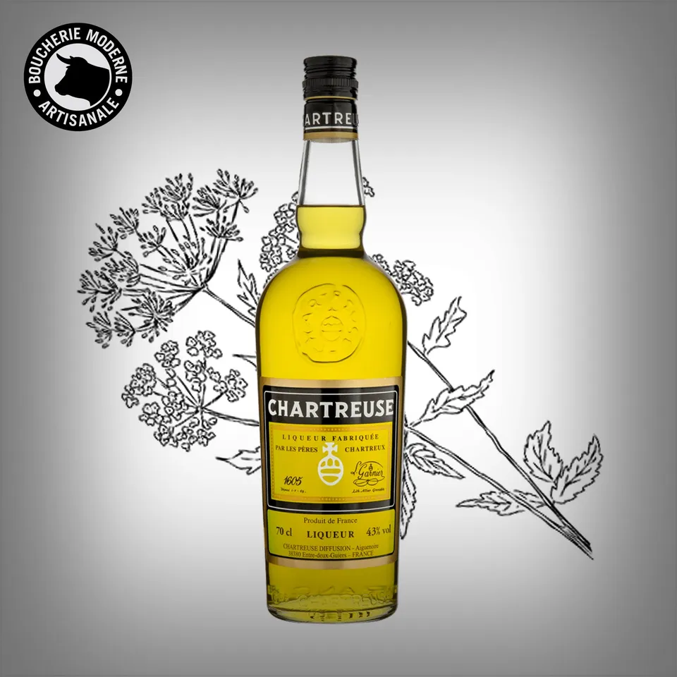 Boucherie Moderne Chartreuse Jaune Liqueur 70 cl 43% miel