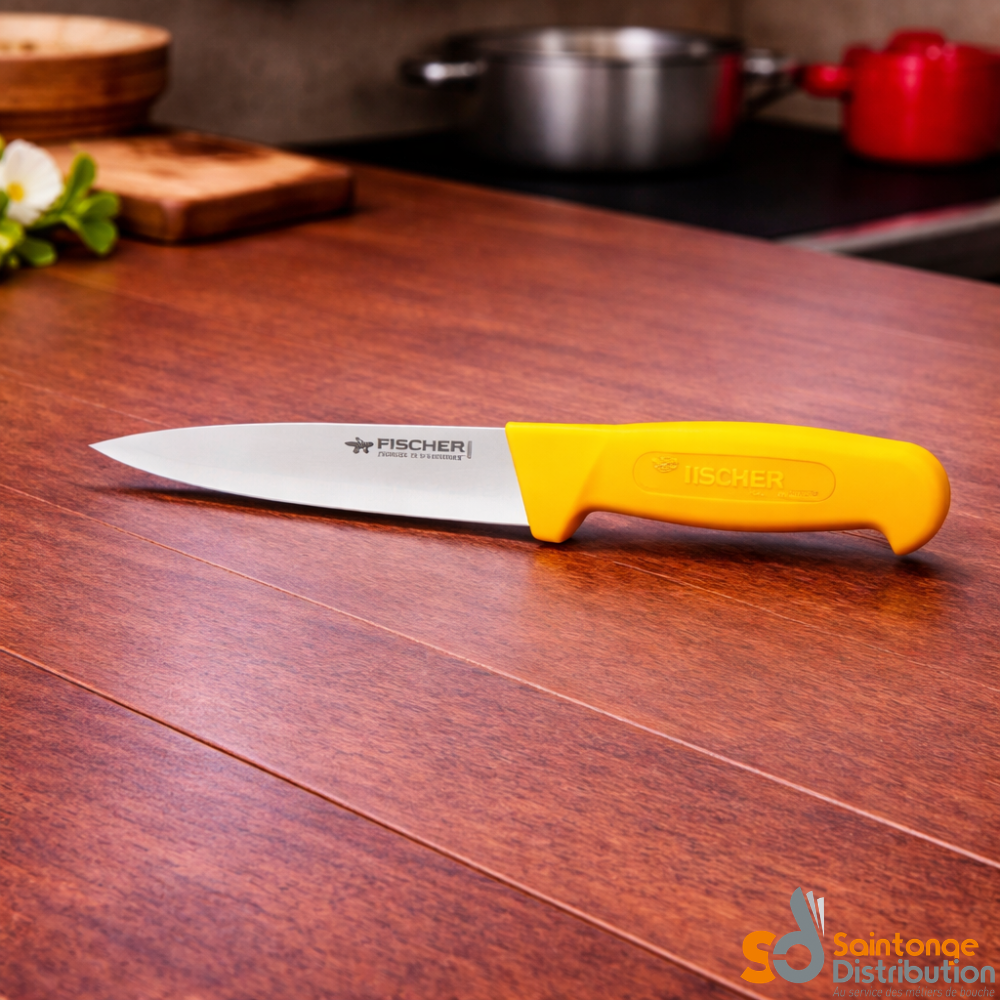 Fischer Couteau Désosser Lame Usée 14cm Manche Jaune