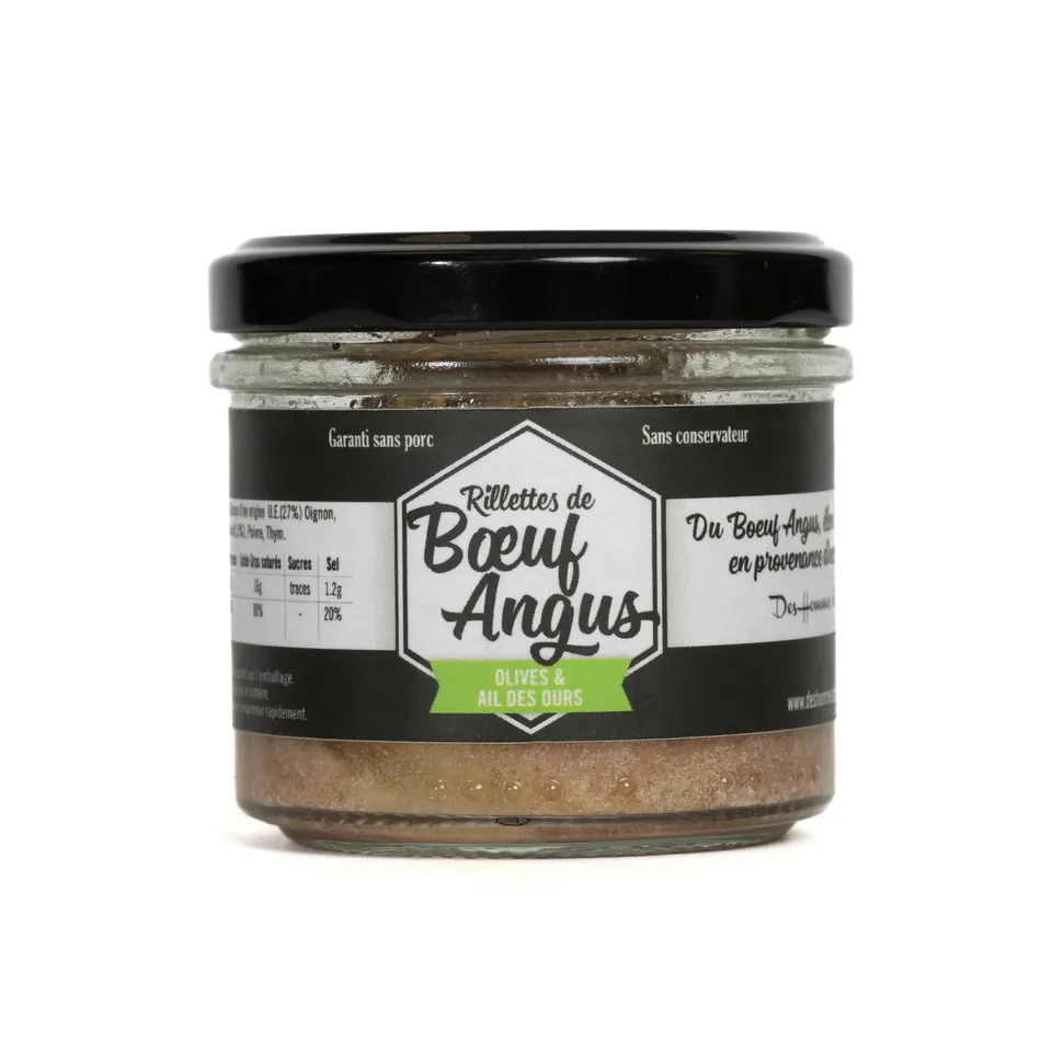 Des Hommes et des Bœufs Rillettes bœuf Angus olives vertes 90 g