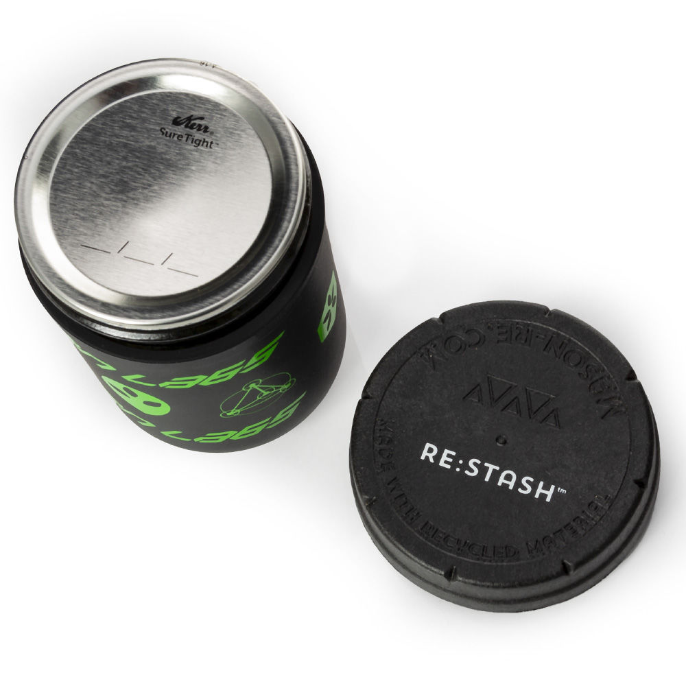 AlienLabs RE:STASH bocal verre 8oz noir vert