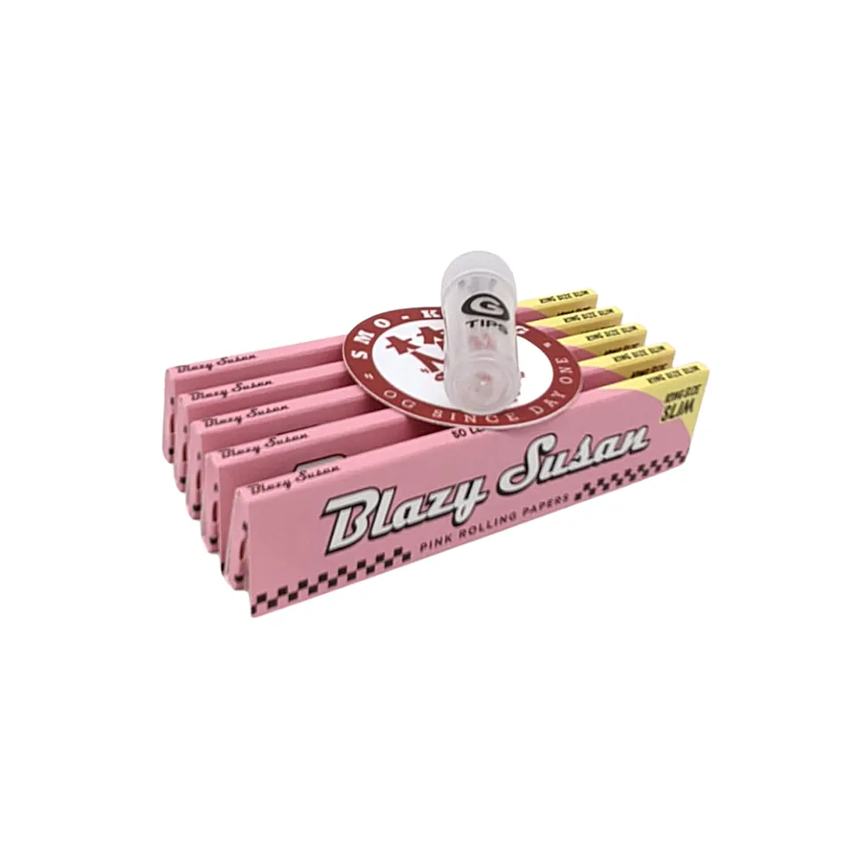 Blazy Susan King Size Slim feuilles à rouler roses lot 5 + filtre