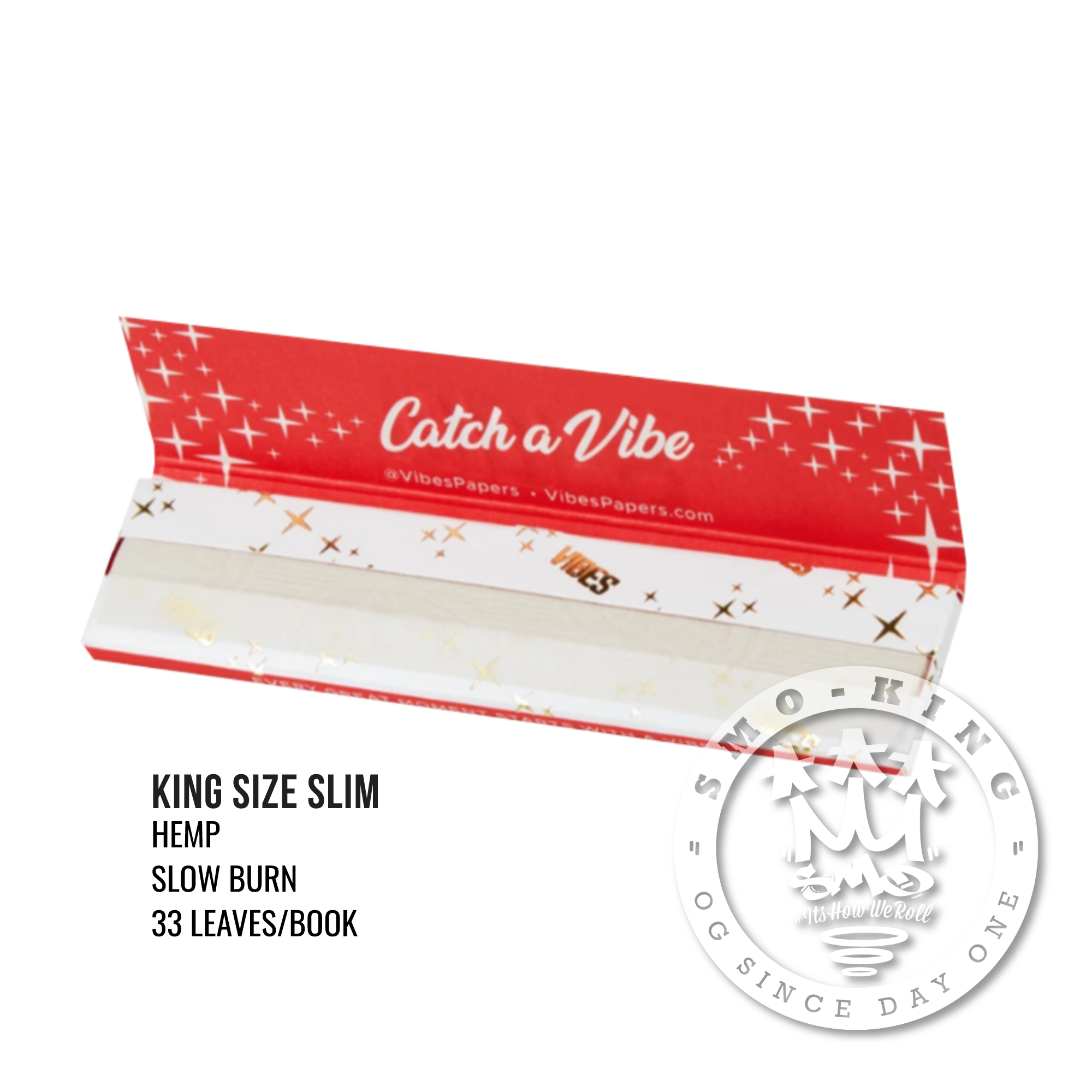 Smo King Rolling Papers feuilles Vibes chanvre King Slim rouge