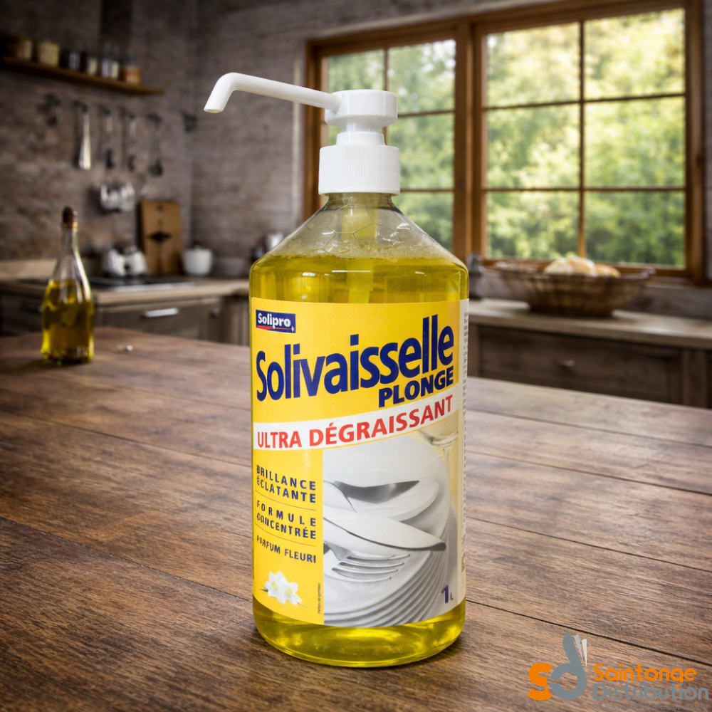 Saintonge Hygiène Solivaisselle Plonge Citron 1 Litre Dégraissant