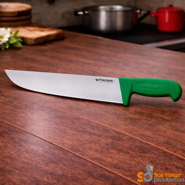 Saintonge Matériel Couteau boucher 30 cm manche vert