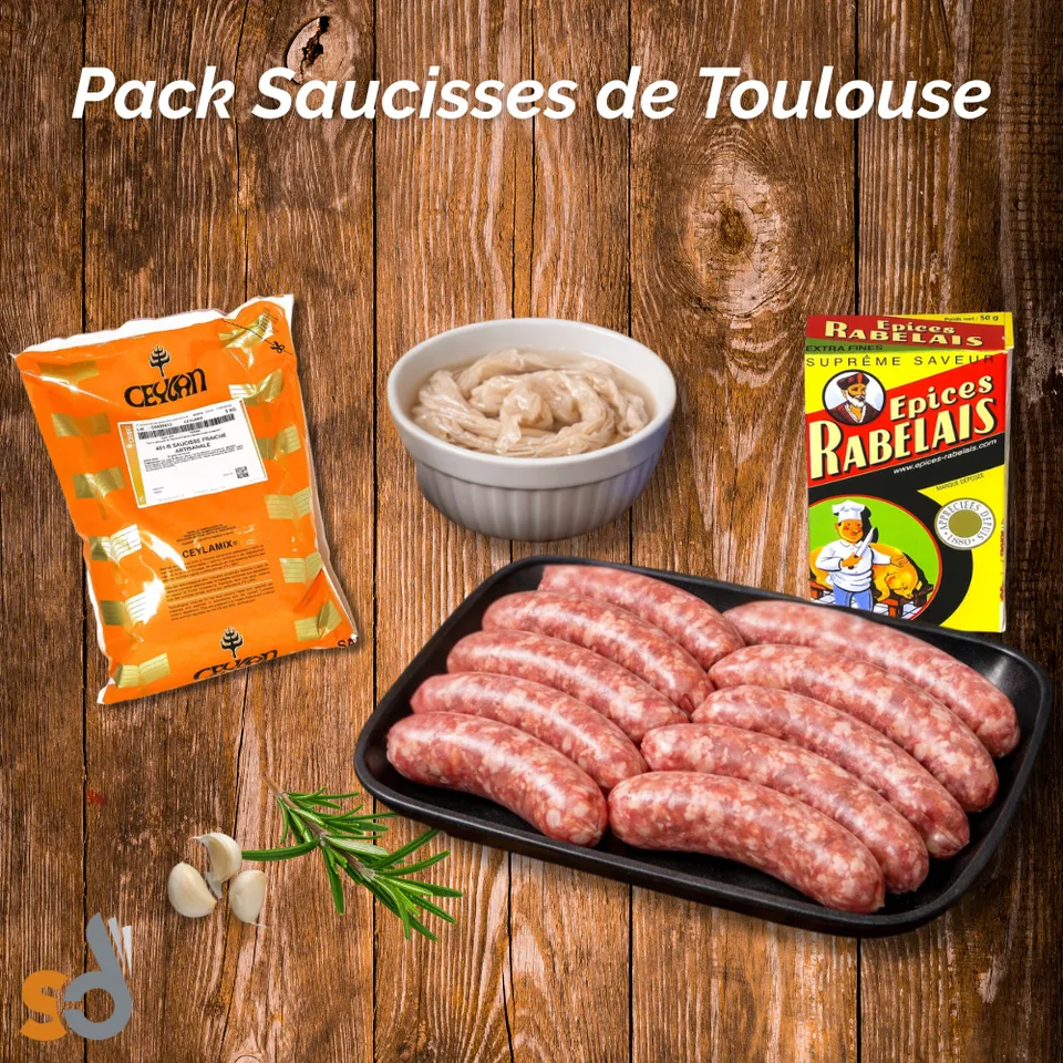 Saintonge Assaisonnements Pack Saucisses de Toulouse kit 1kg